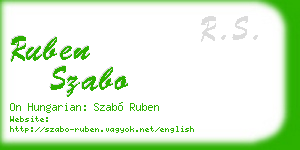 ruben szabo business card